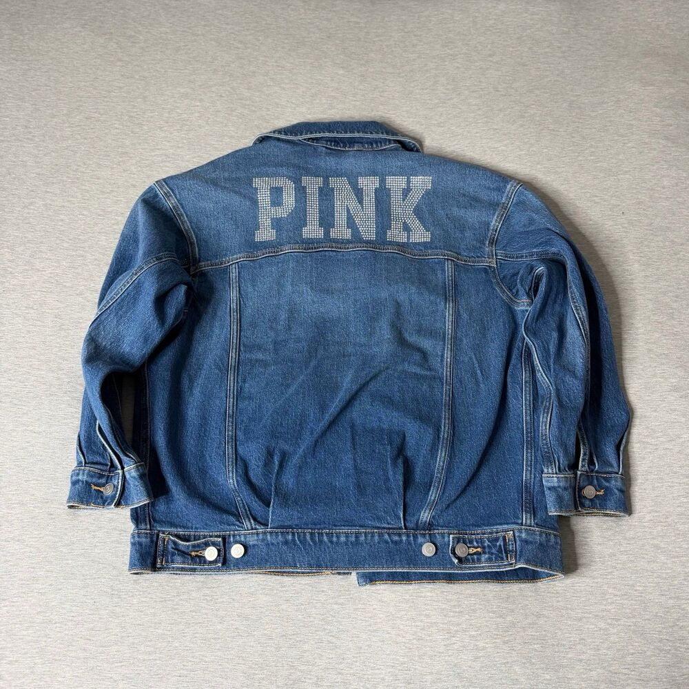 Victoria's Secret PINK Oversized Bling Denim Trucker Jacket